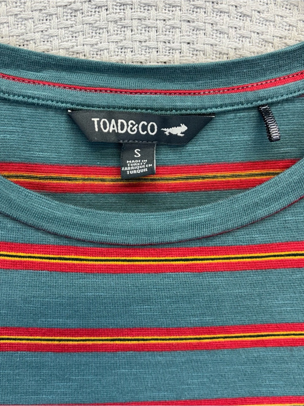 Toad & Co Women's S Long Sleeve Striped Shirt Dress Organic Cotton Boho Preppy - Picture 3 of 9